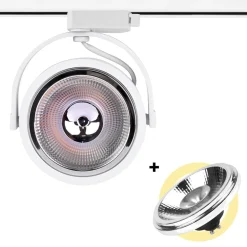 Pack Foco LED de carril monofásico + Bombilla LED AR111 GU10