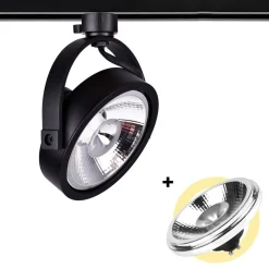 Pack Foco LED de carril trifásico + Bombilla LED AR111 GU10