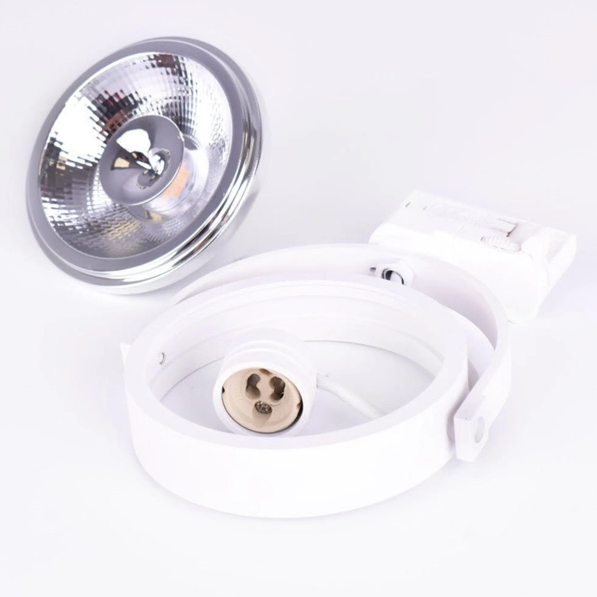 Pack Foco LED de carril trifásico + Bombilla LED AR111 GU10
