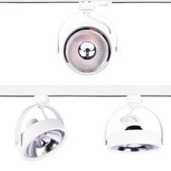 Pack Foco LED de carril trifásico + Bombilla LED AR111 GU10