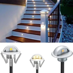 Pack 10 Focos solares LED empotrables con Panel Solar