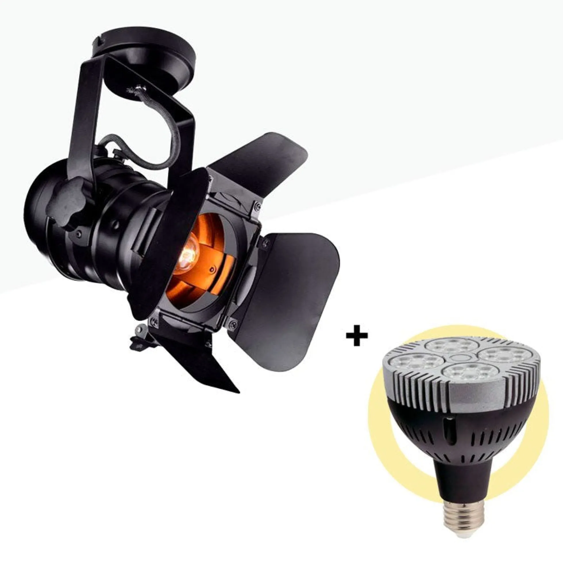 Pack Lámpara de techo o pared "CINEMA" con Bombilla LED PAR30 E27