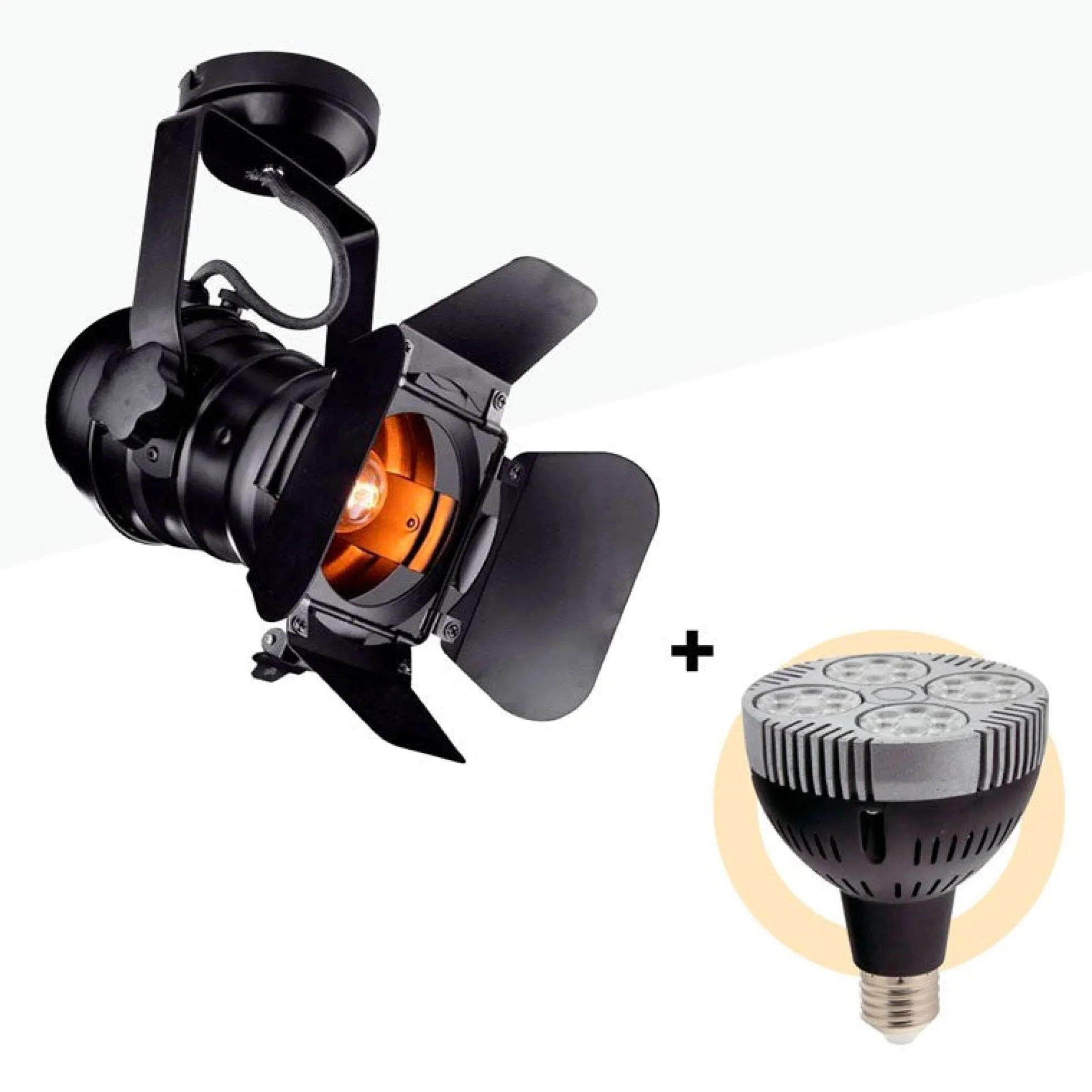 Pack Lámpara de techo o pared "CINEMA" con Bombilla LED PAR30 E27