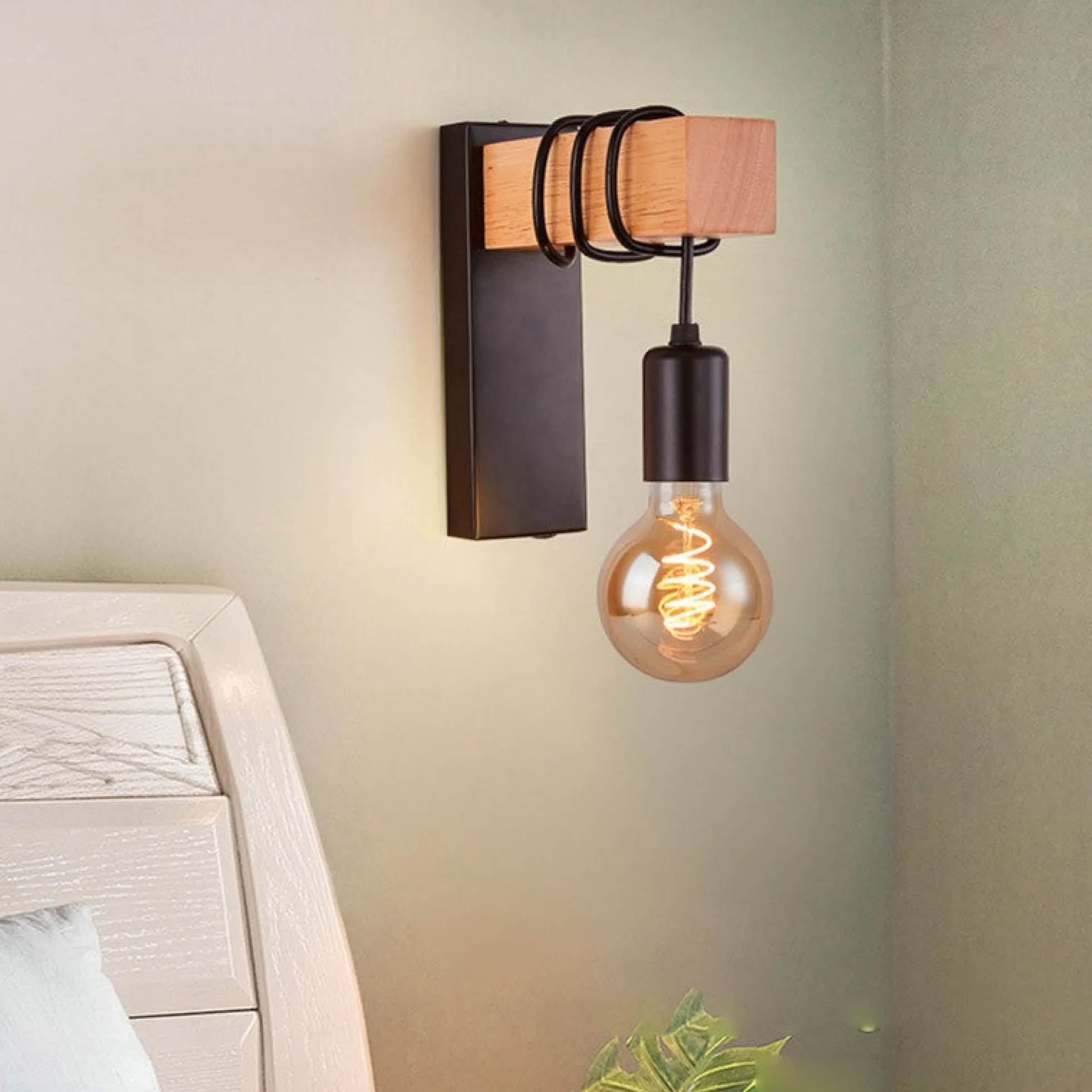 Pack X2 Apliques de pared rústicos de madera "RUDER" E27