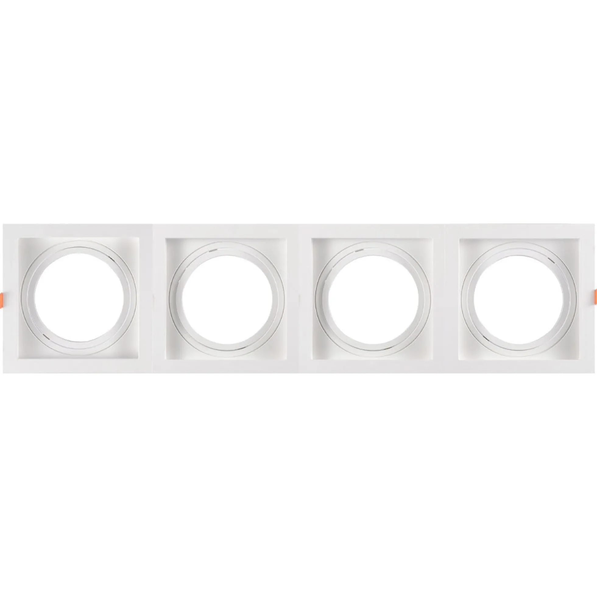 Pack x 4 - Aro downlight cuadrado tipo cardan para bombilla QR111 o AR111 - Corte 155 x 155 mm