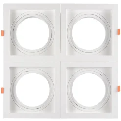 Pack x 4 - Aro downlight cuadrado tipo cardan para bombilla QR111 o AR111 - Corte 155 x 155 mm