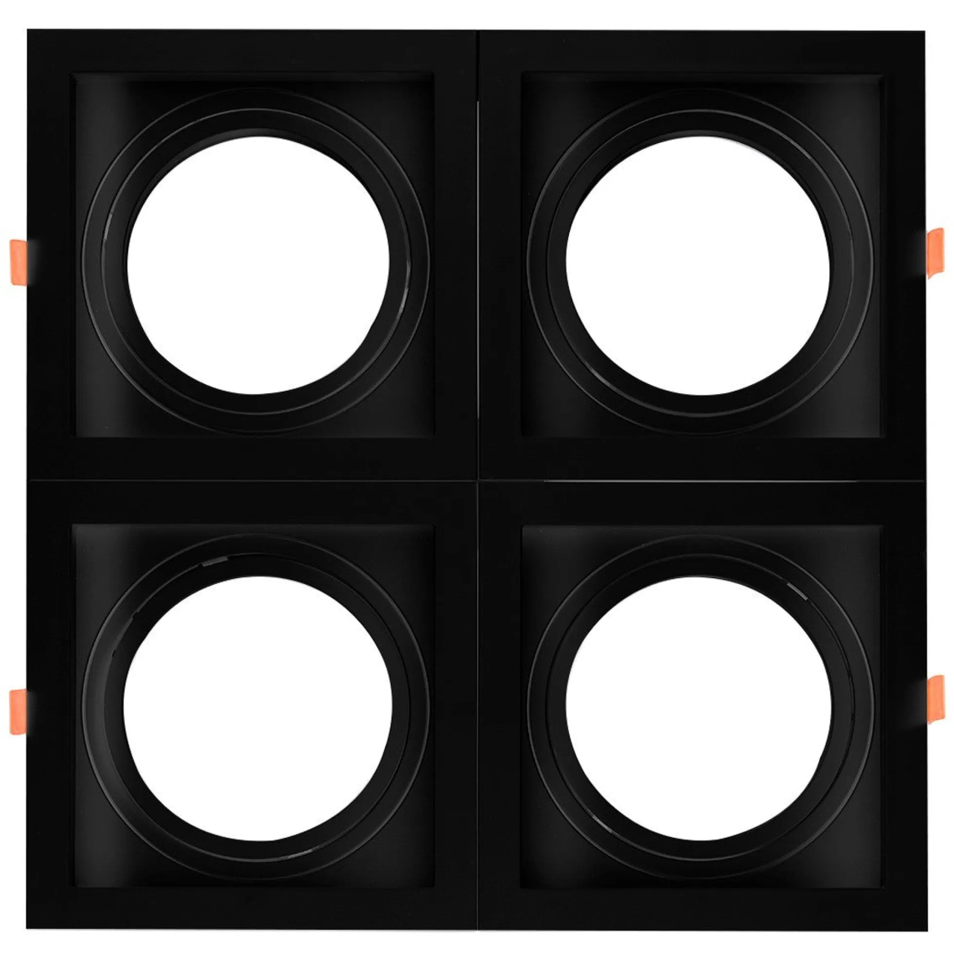 Pack x 4 - Aro downlight cuadrado tipo cardan para bombilla QR111 o AR111 - Corte 155 x 155 mm