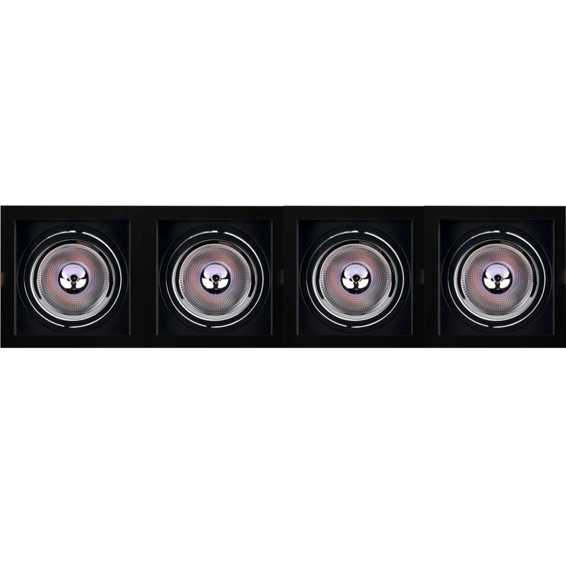 Pack x 4 - Aro downlight cuadrado tipo cardan para bombilla QR111 o AR111 - Corte 155 x 155 mm