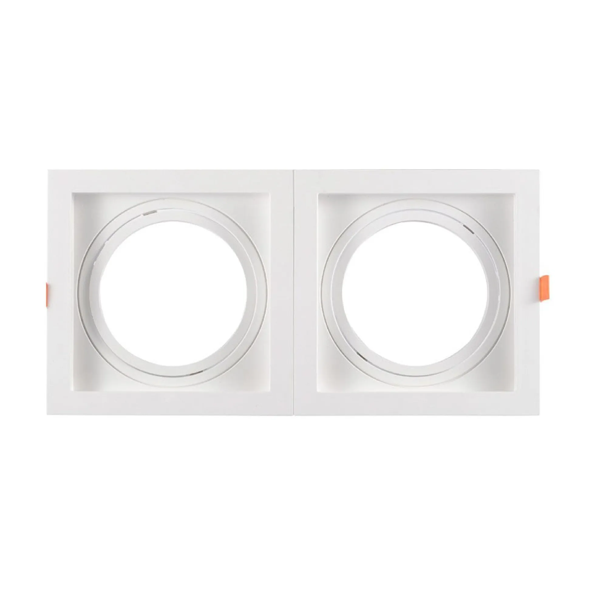 Pack x 2 - Aro downlight cuadrado tipo cardan para bombilla QR111 o AR111 - Corte 155 x 155 mm
