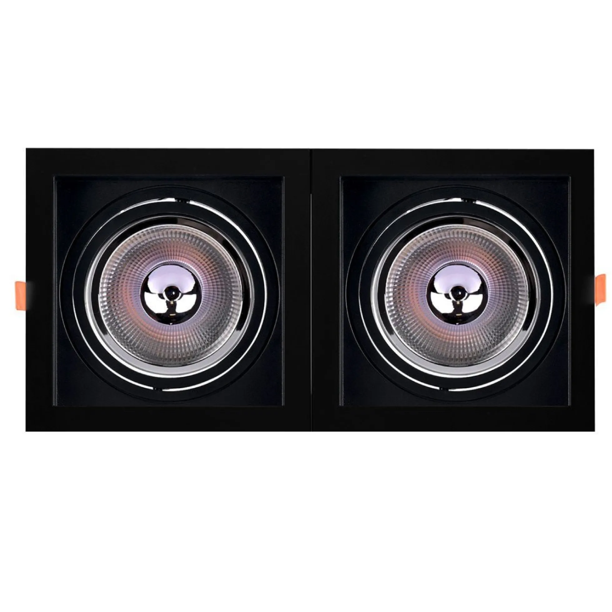 Pack x 2 - Aro downlight cuadrado tipo cardan para bombilla QR111 o AR111 - Corte 155 x 155 mm