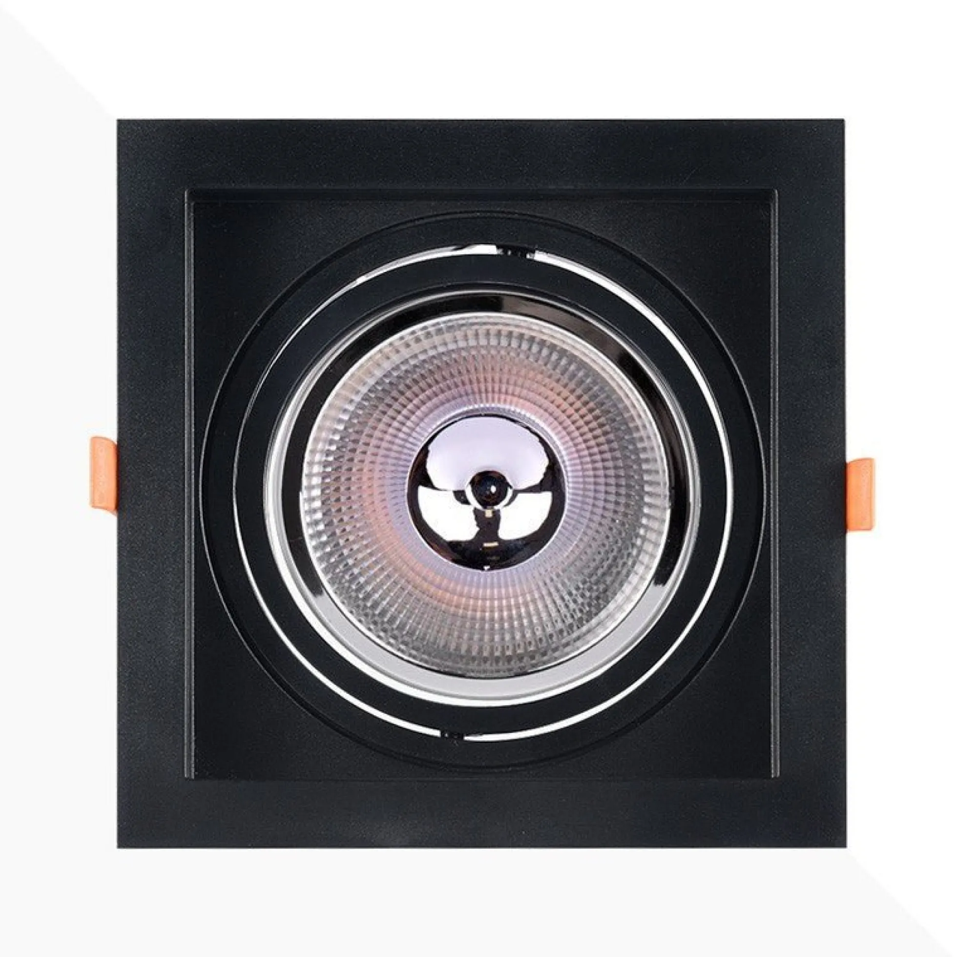 Pack x 3 - Aro downlight cuadrado tipo cardan para bombilla QR111 o AR111 - Corte 155 x 155 mm