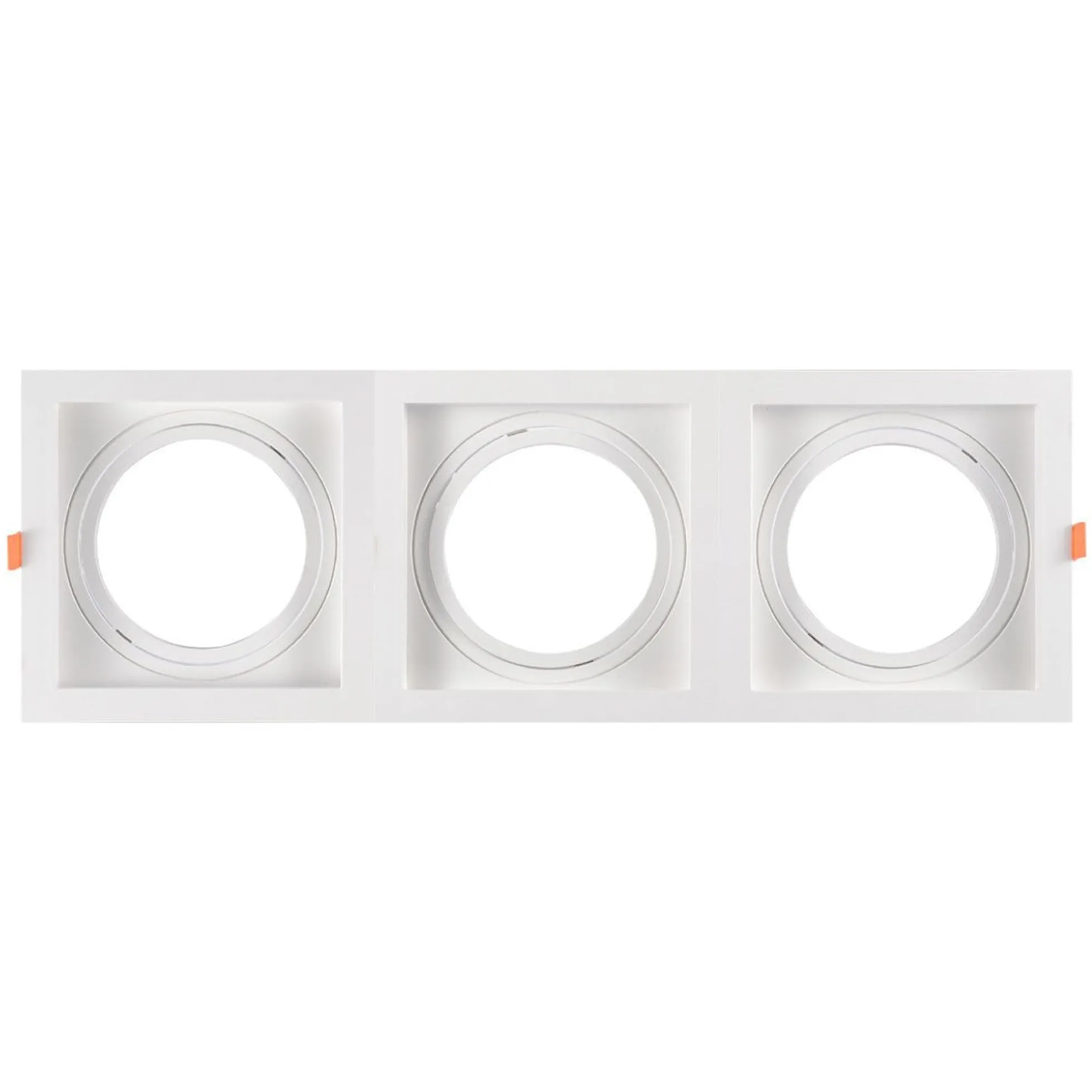 Pack x 3 - Aro downlight cuadrado tipo cardan para bombilla QR111 o AR111 - Corte 155 x 155 mm