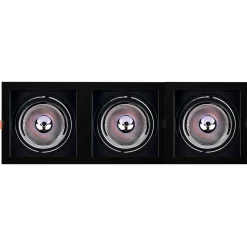 Pack x 3 - Aro downlight cuadrado tipo cardan para bombilla QR111 o AR111 - Corte 155 x 155 mm