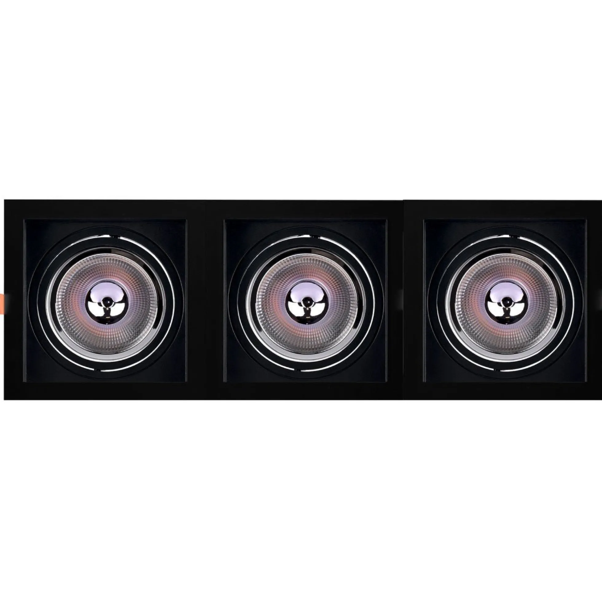 Pack x 3 - Aro downlight cuadrado tipo cardan para bombilla QR111 o AR111 - Corte 155 x 155 mm