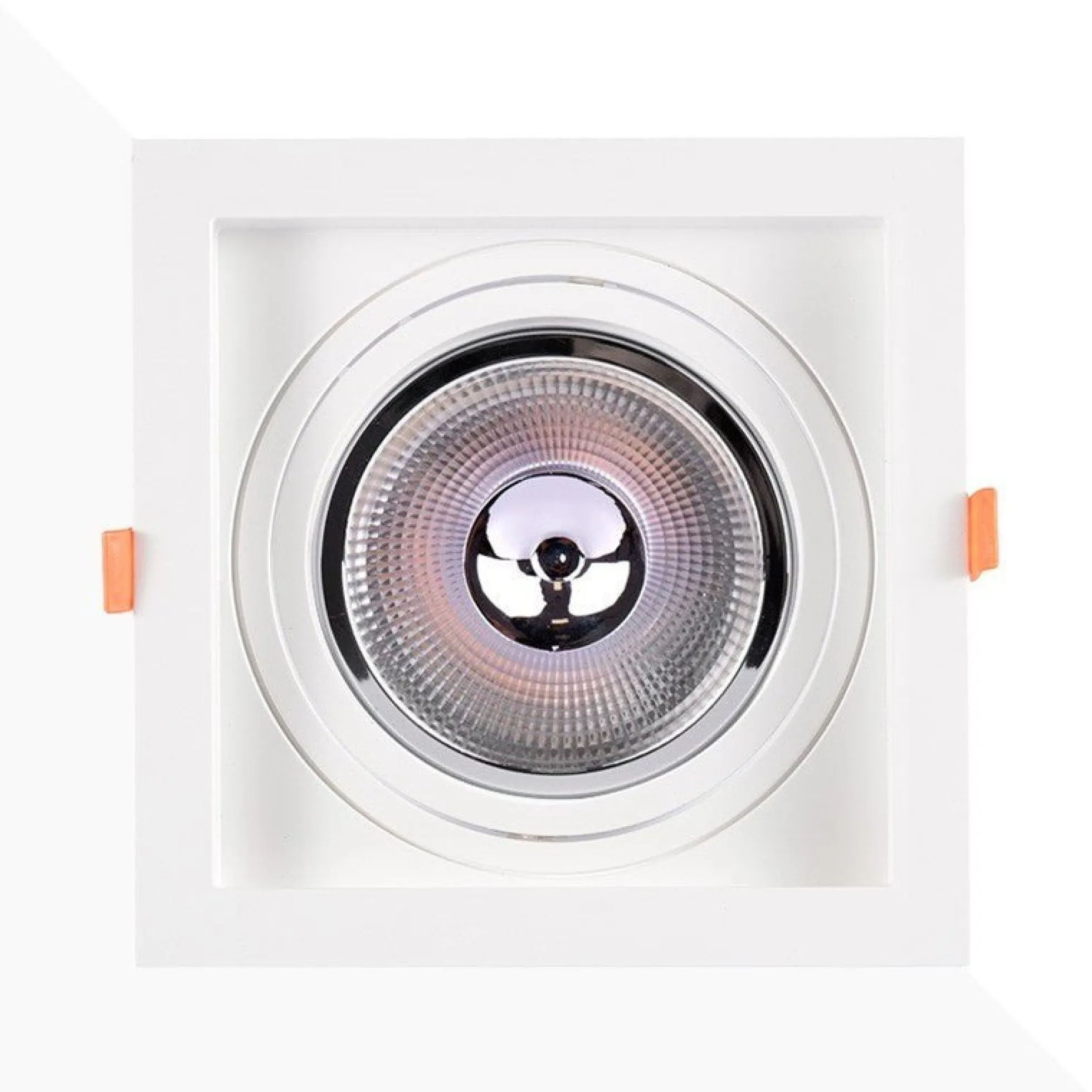 Pack x 3 - Aro downlight cuadrado tipo cardan para bombilla QR111 o AR111 - Corte 155 x 155 mm
