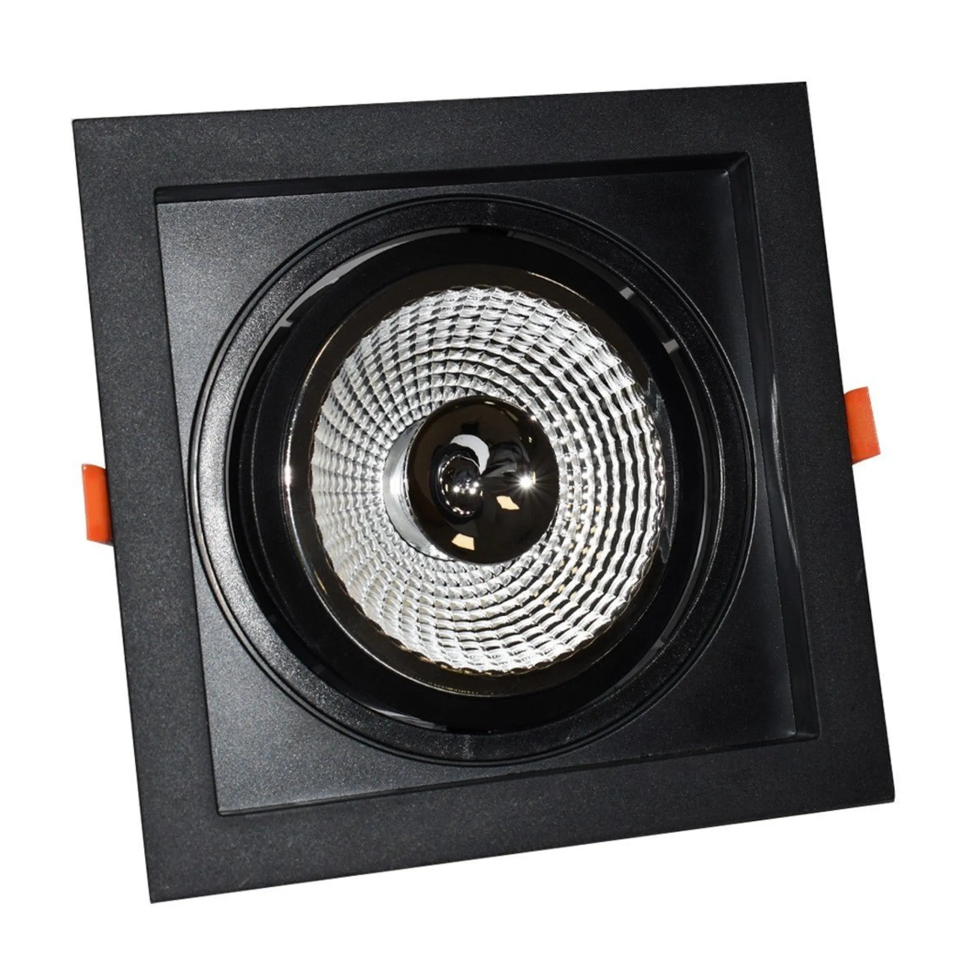 Pack x 3 - Aro downlight cuadrado tipo cardan para bombilla QR111 o AR111 - Corte 155 x 155 mm