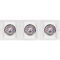 Pack x 3 - Aro downlight cuadrado tipo cardan para bombilla QR111 o AR111 - Corte 155 x 155 mm