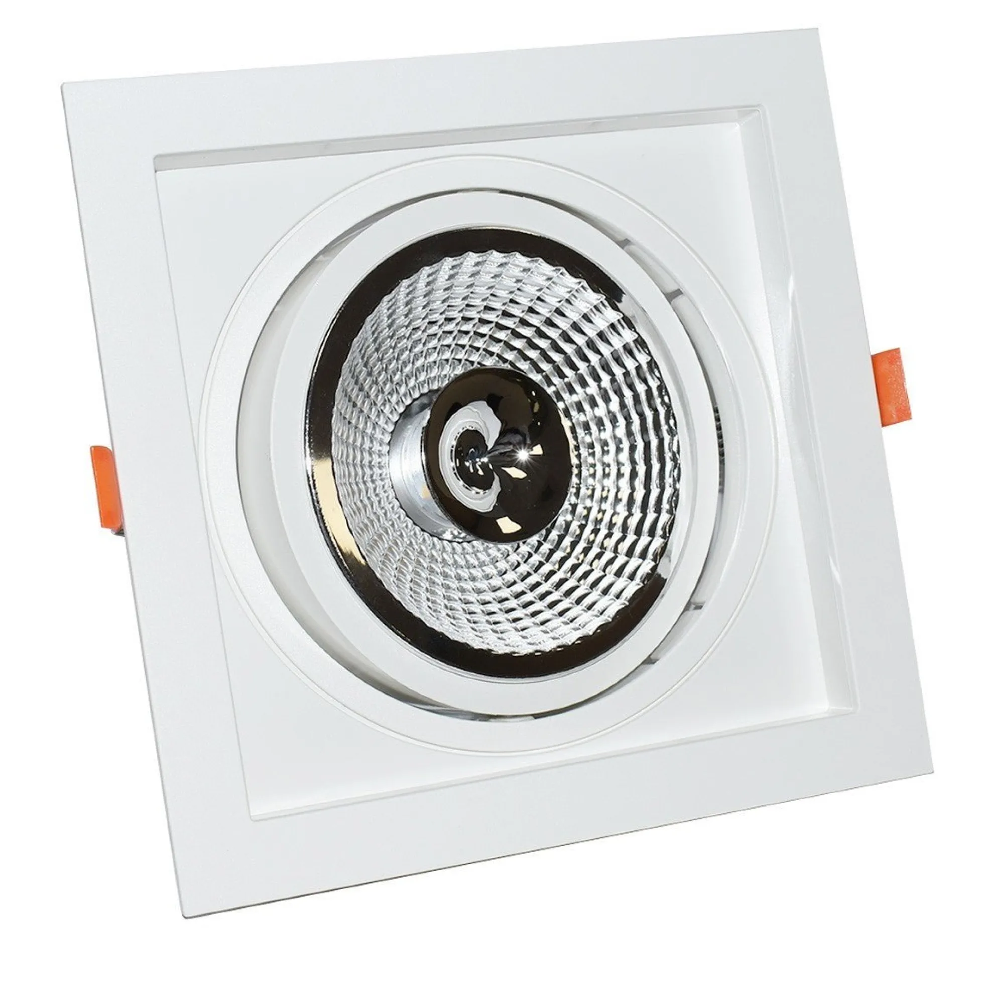 Pack x 3 - Aro downlight cuadrado tipo cardan para bombilla QR111 o AR111 - Corte 155 x 155 mm