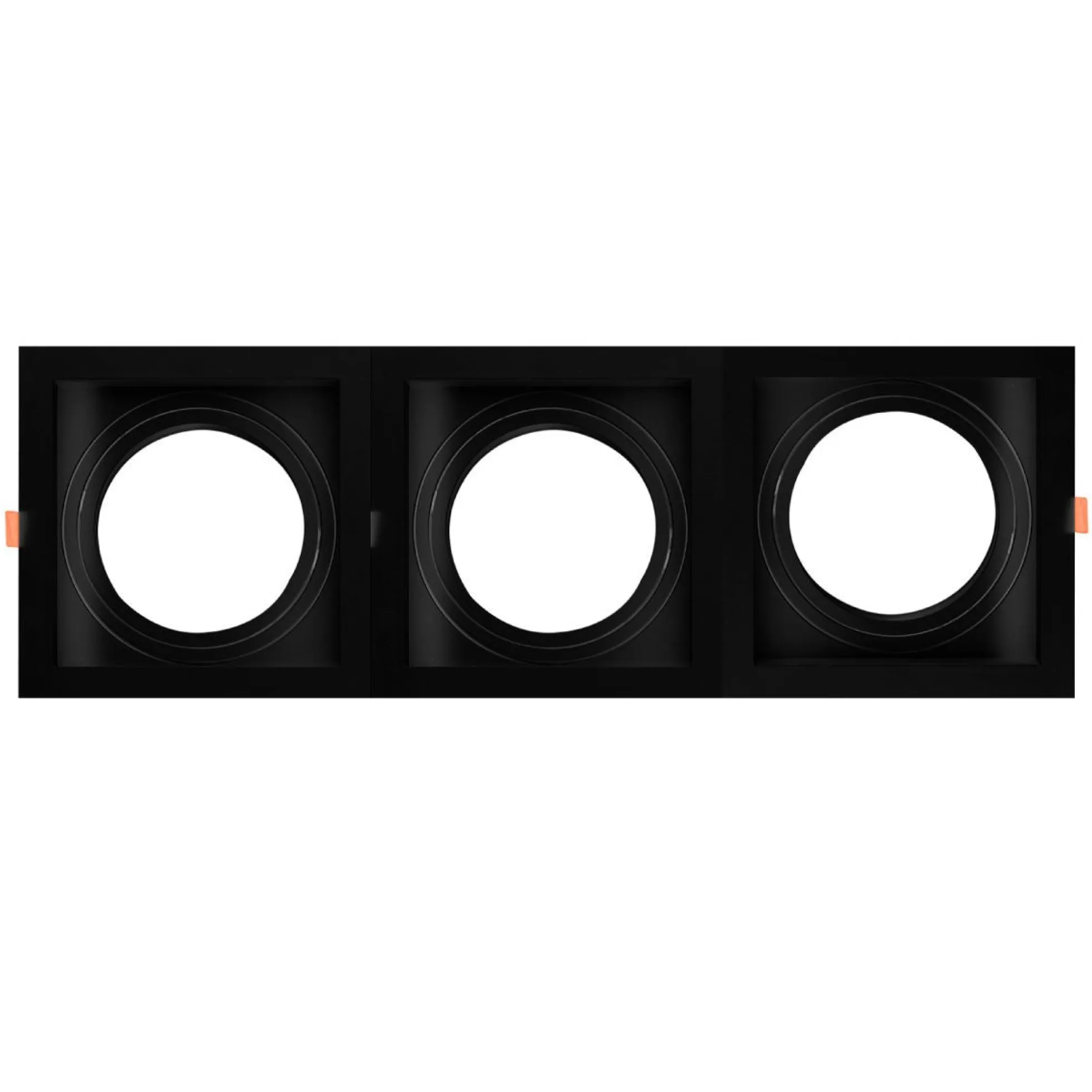 Pack x 3 - Aro downlight cuadrado tipo cardan para bombilla QR111 o AR111 - Corte 155 x 155 mm