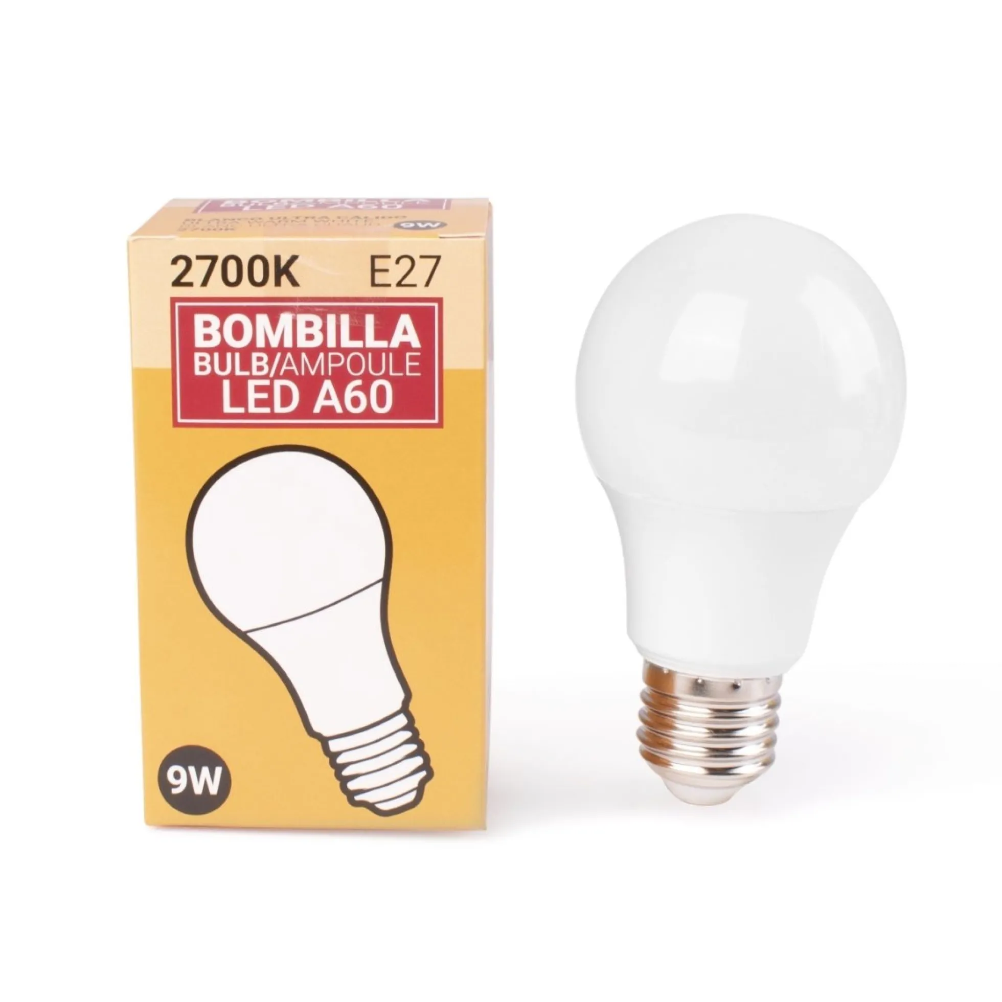 Pack x 10 - Bombilla LED E27 A60 - 9W