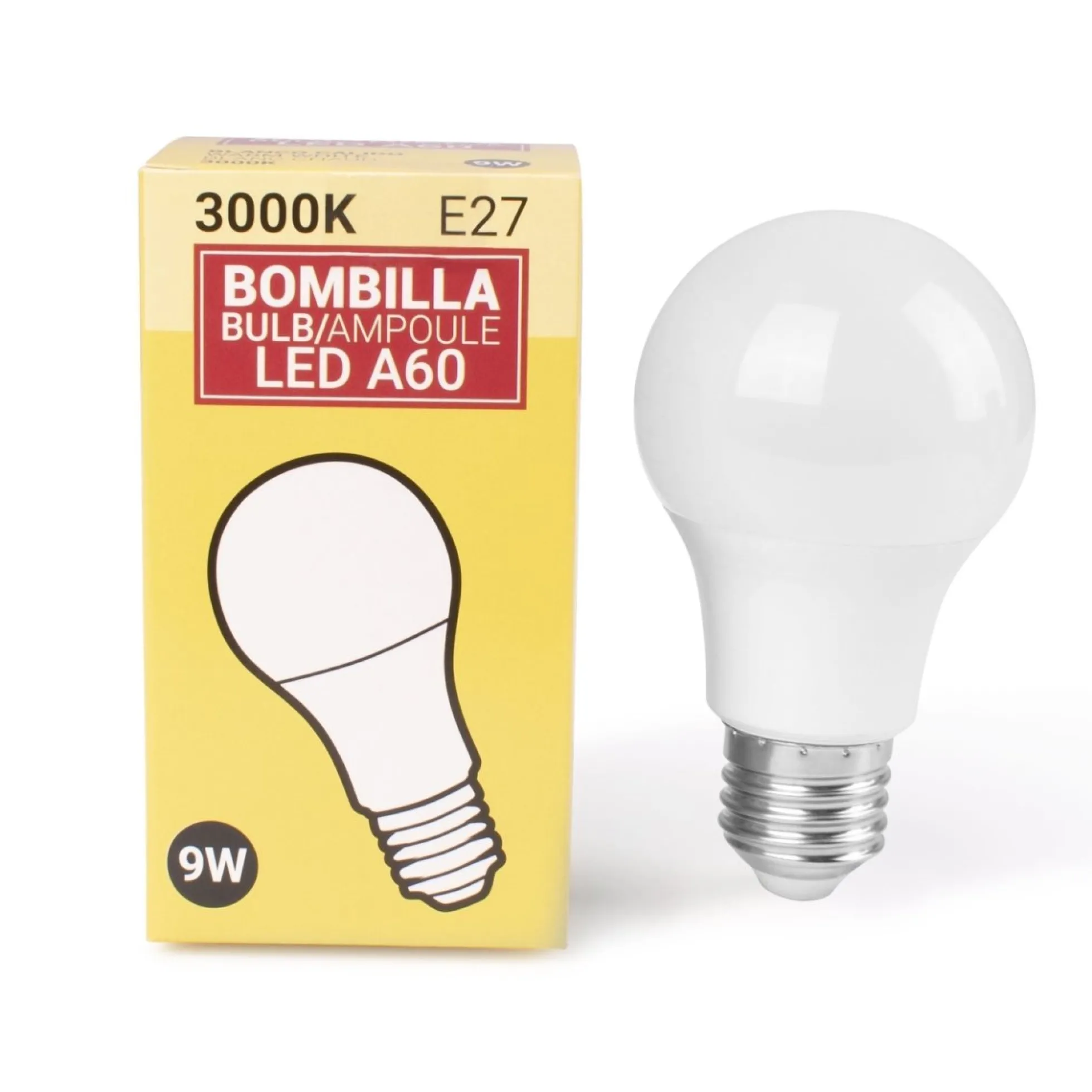 Pack x 10 - Bombilla LED E27 A60 - 9W
