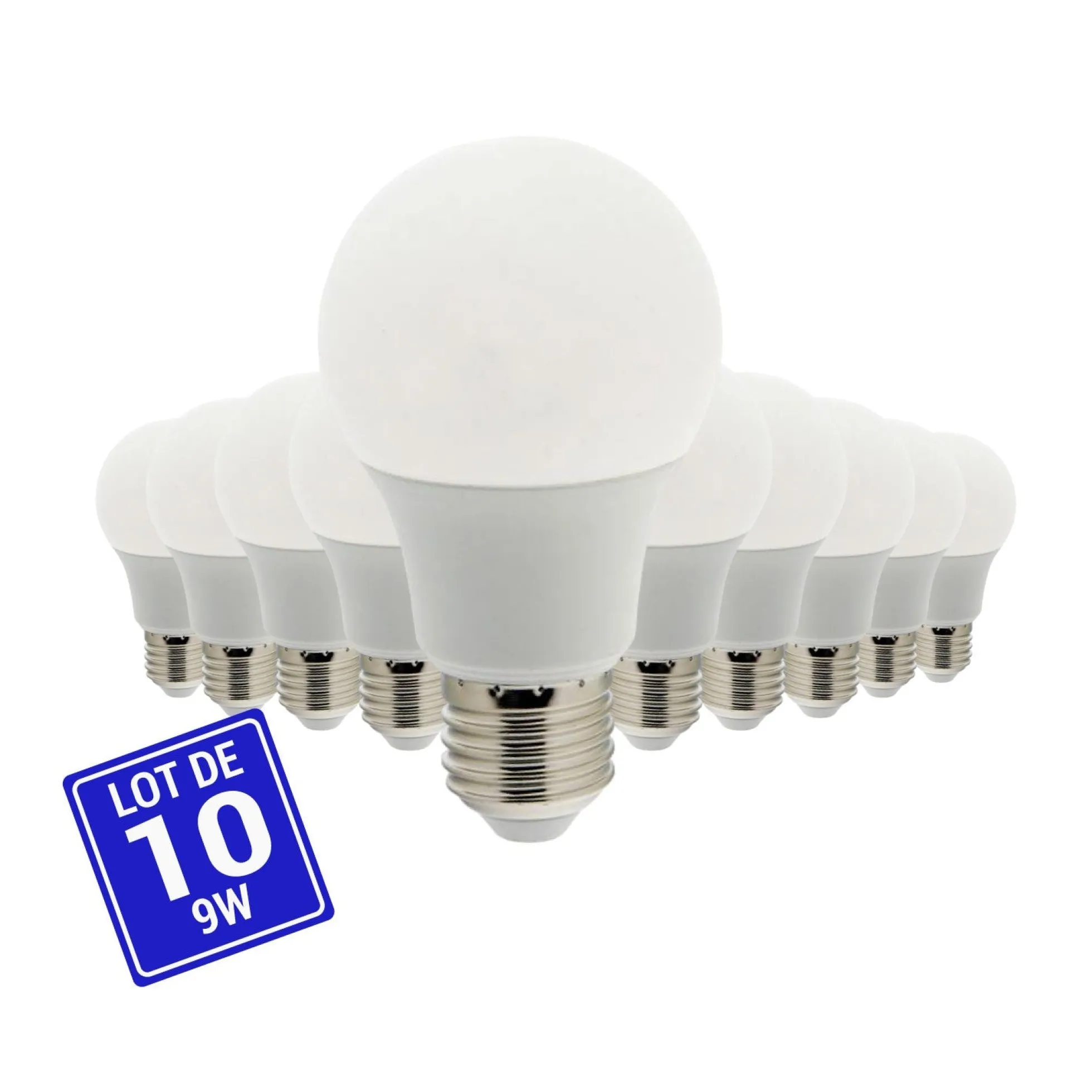 Pack x 10 - Bombilla LED E27 A60 - 9W