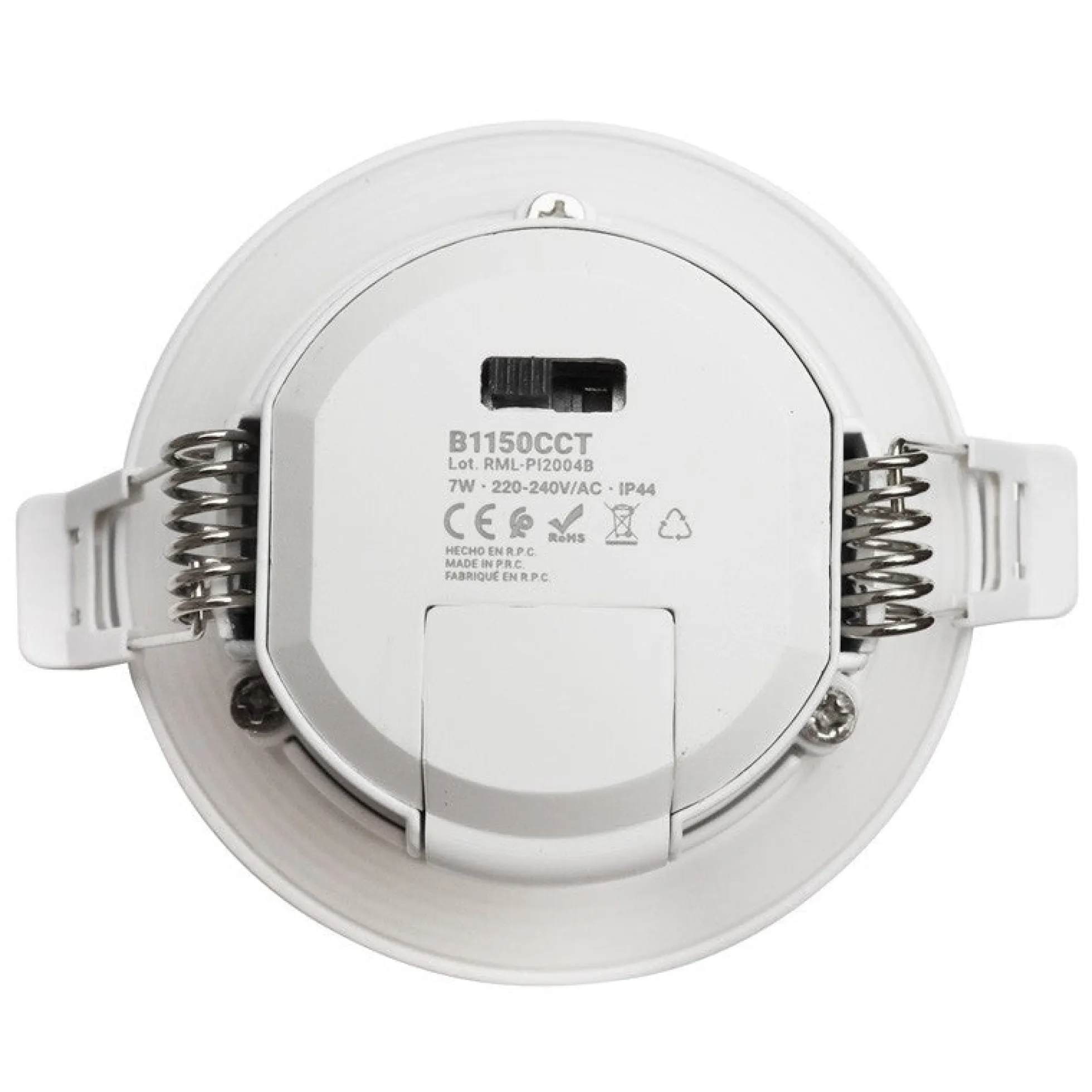 Pack x 3 - Downlight LED estanco empotrable CCT - 7W - IP44 - Corte Ø 68-75mm