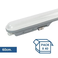 Pack x 40 - Pantalla estanca LED lineal enlazable 9W - 60cm - IP65 - 4000K