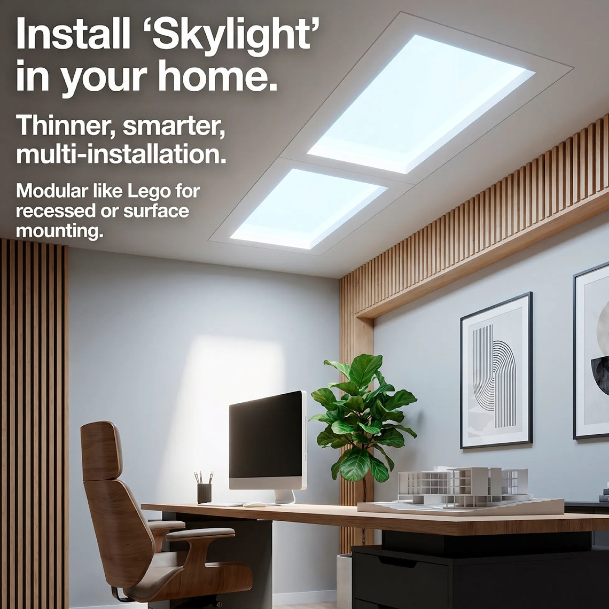 Panel Blue Skylight efecto cielo "SKYWIN SR" - Slim - Daylight - 45W - 60x30cm