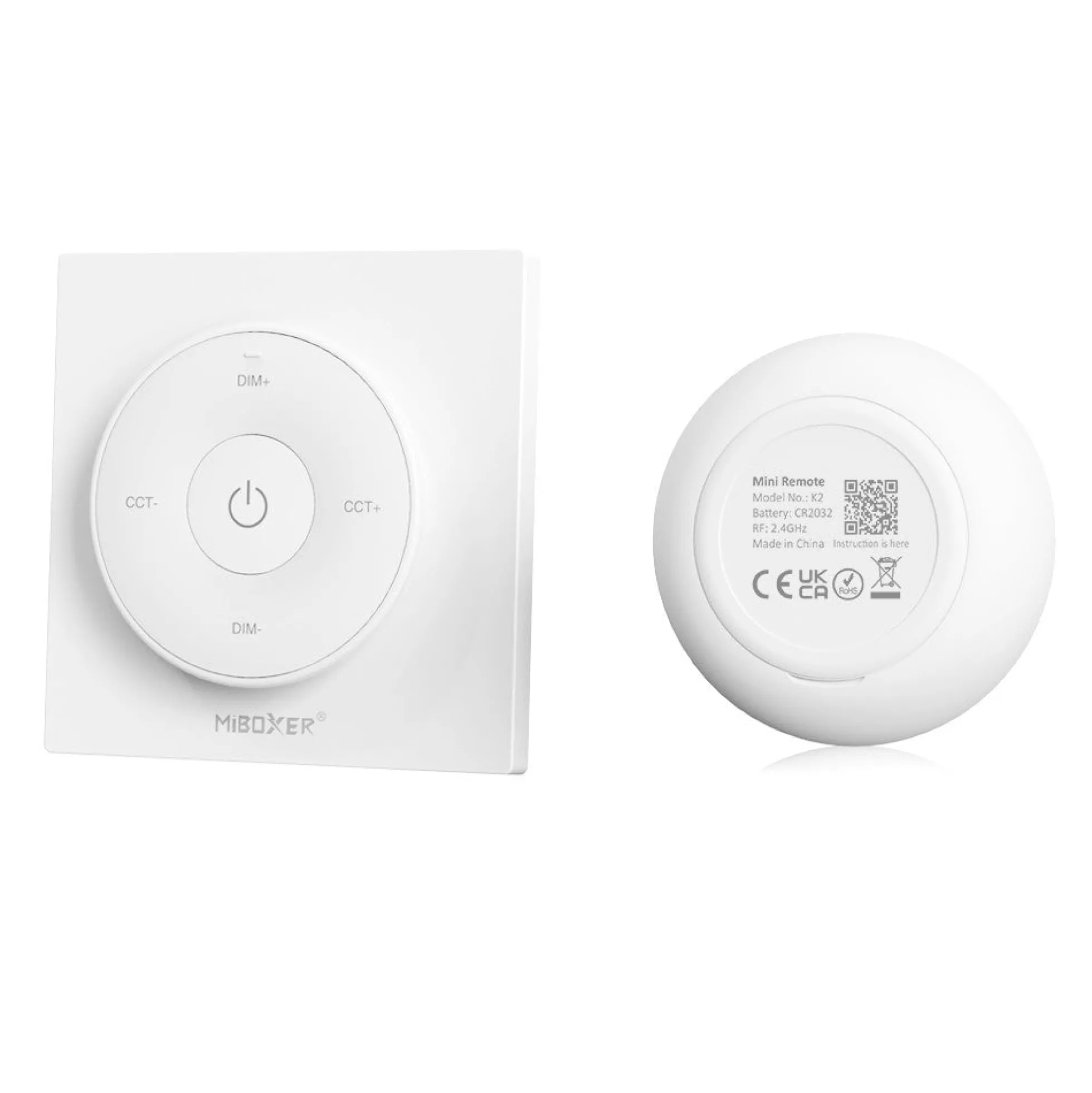 Panel controlador mini RF - Monocolor + CCT - Base magnética - Mi Light - Blanco