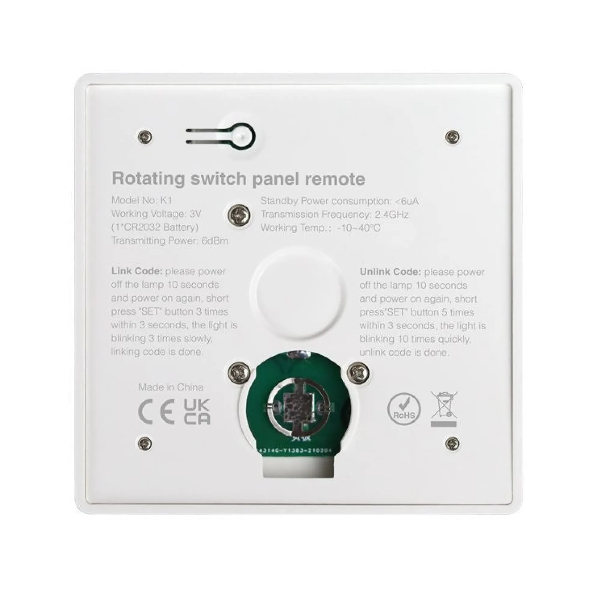 Panel controlador rueda RF - Monocolor + CCT - Base magnética - Mi Light