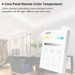 Panel de control táctil RF CCT - 4 zonas - Blanco - Mi-Light