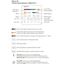 Panel de control táctil RGB + CCT - 4 zonas - Milight