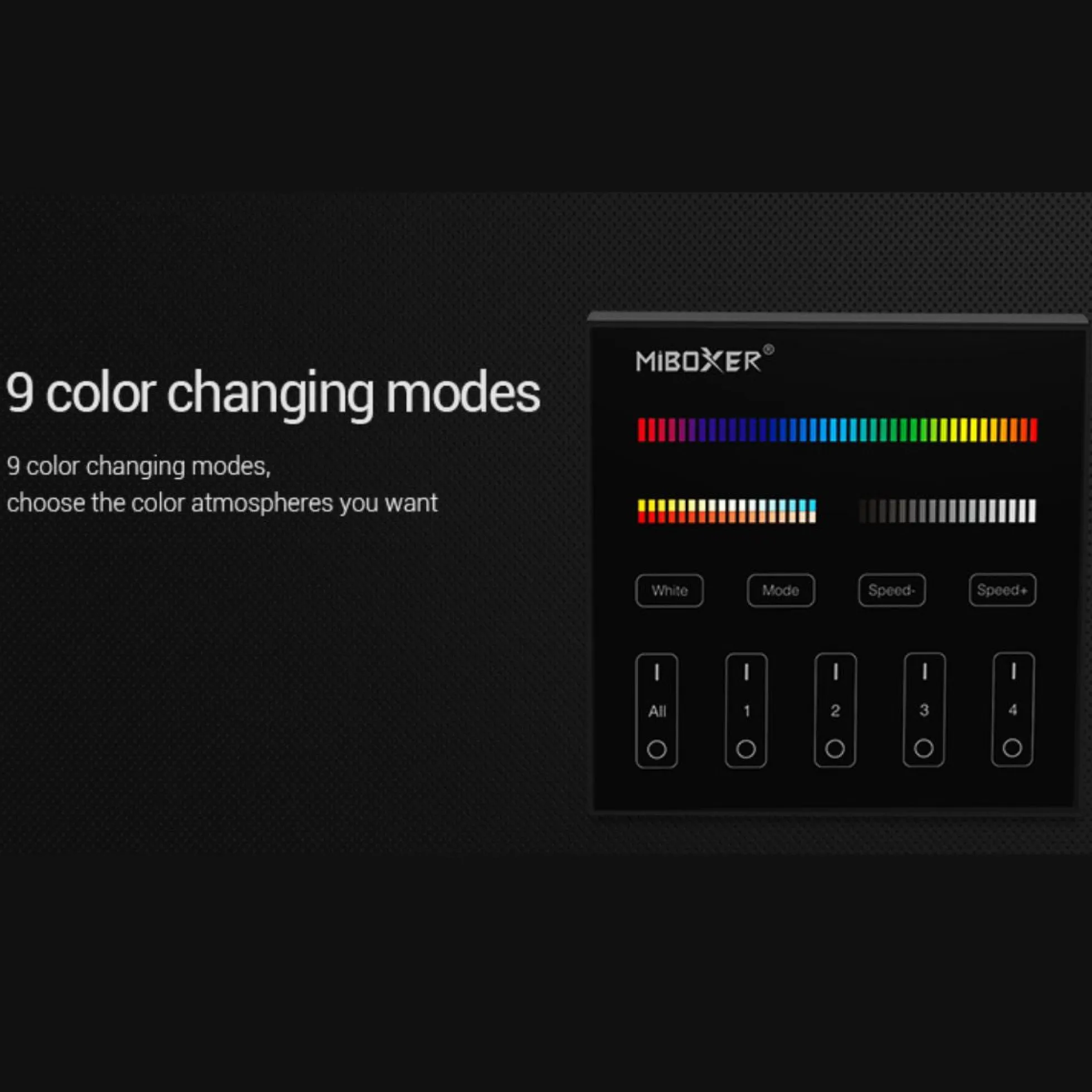 Panel de control táctil RGB + CCT - 4 zonas - Milight