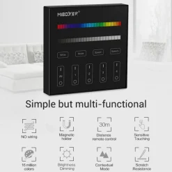 Panel de control táctil RGB y RGBW - 4 zonas - Mi-Light
