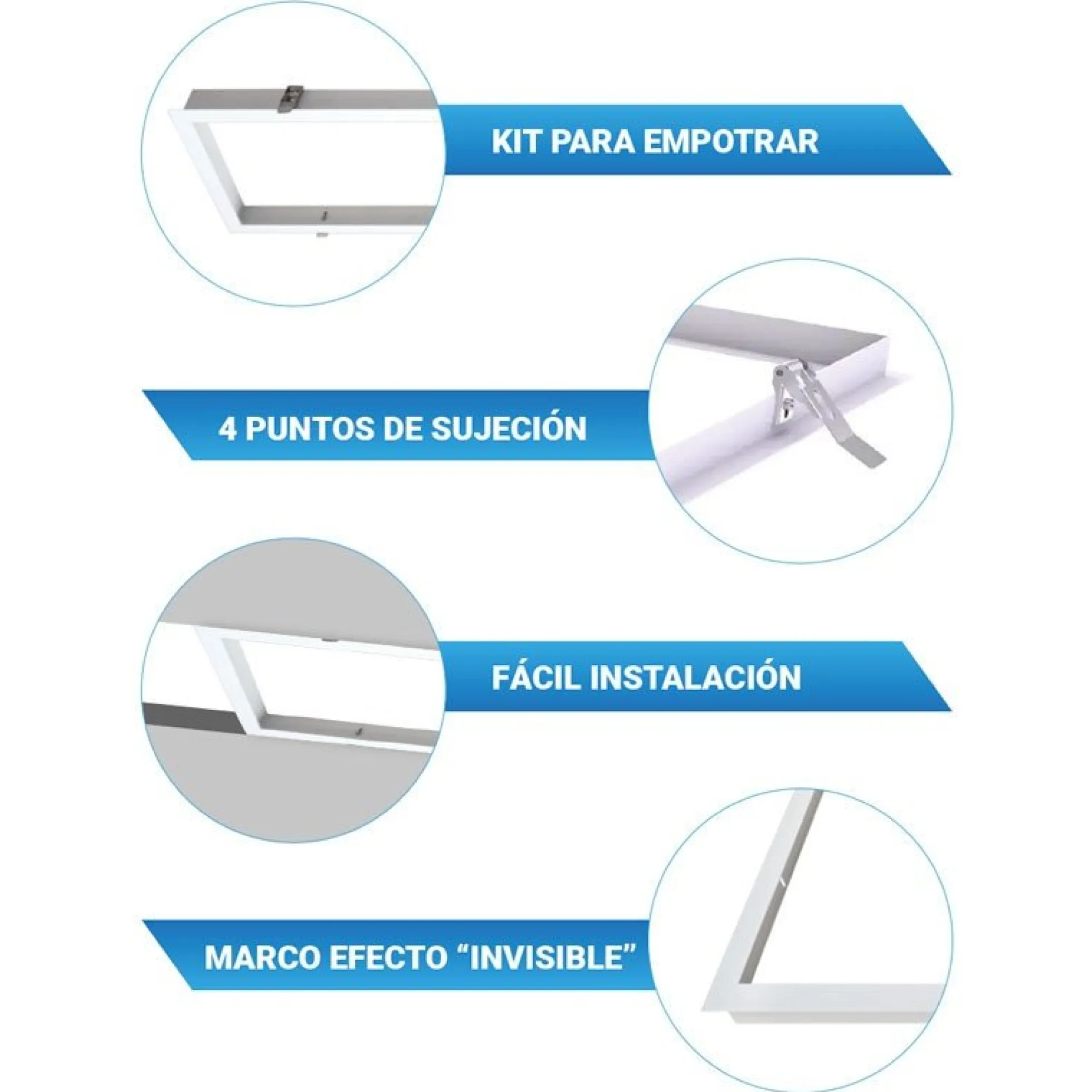 Panel LED de empotrar 1200X600mm Slim 72W PHILIPS DRIVER UGR19 con KIT de montaje