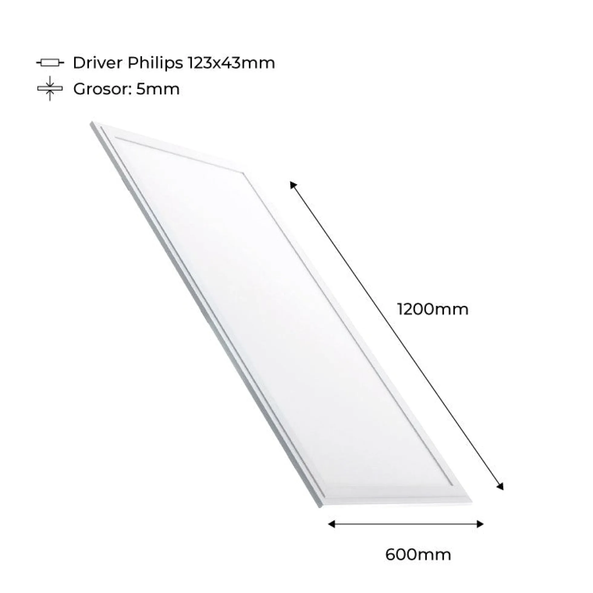 Panel LED de empotrar 1200X600mm Slim 72W PHILIPS DRIVER UGR19 con KIT de montaje