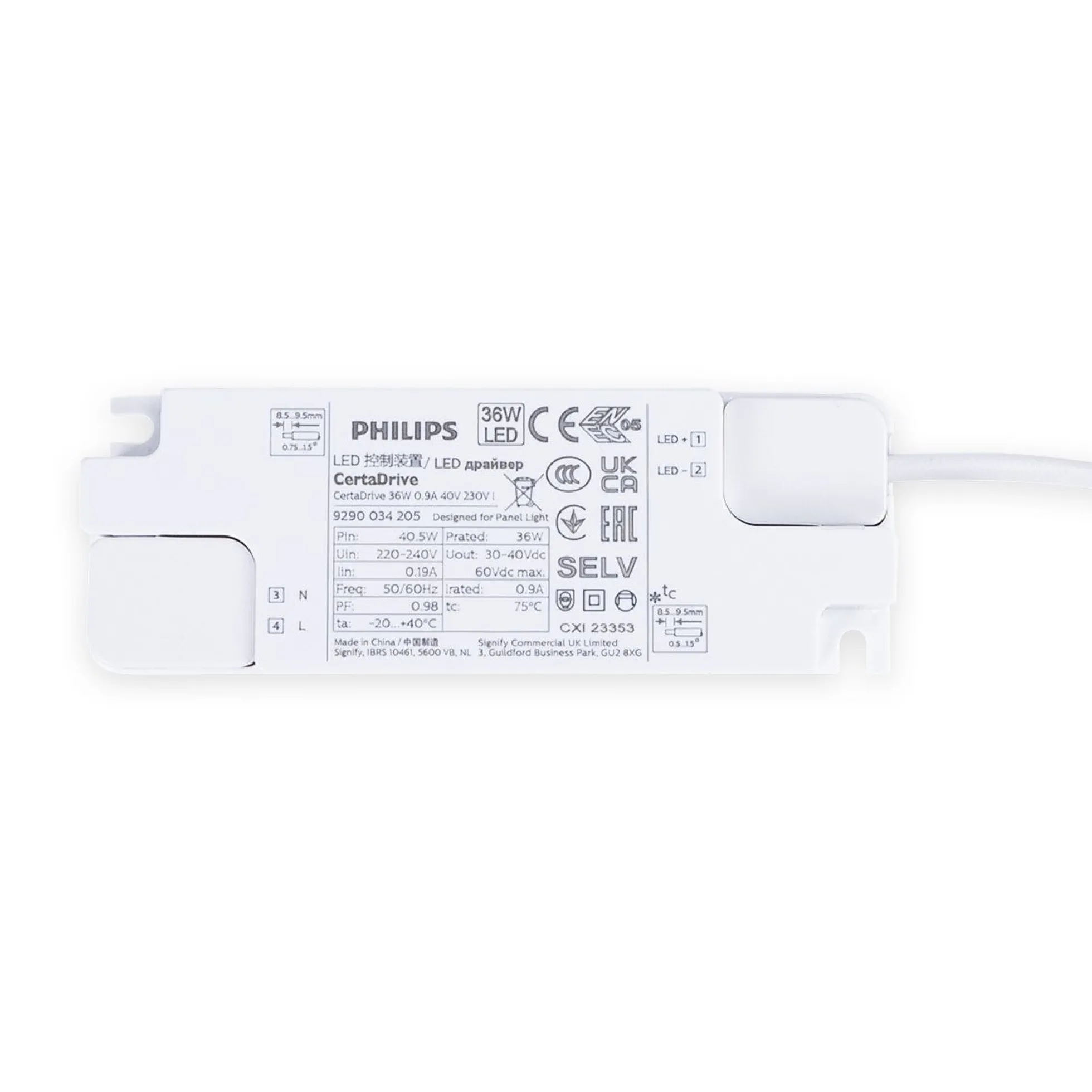 Panel LED empotrable Backlight 60x60cm - 3800lm - driver Philips - 36W - IP40