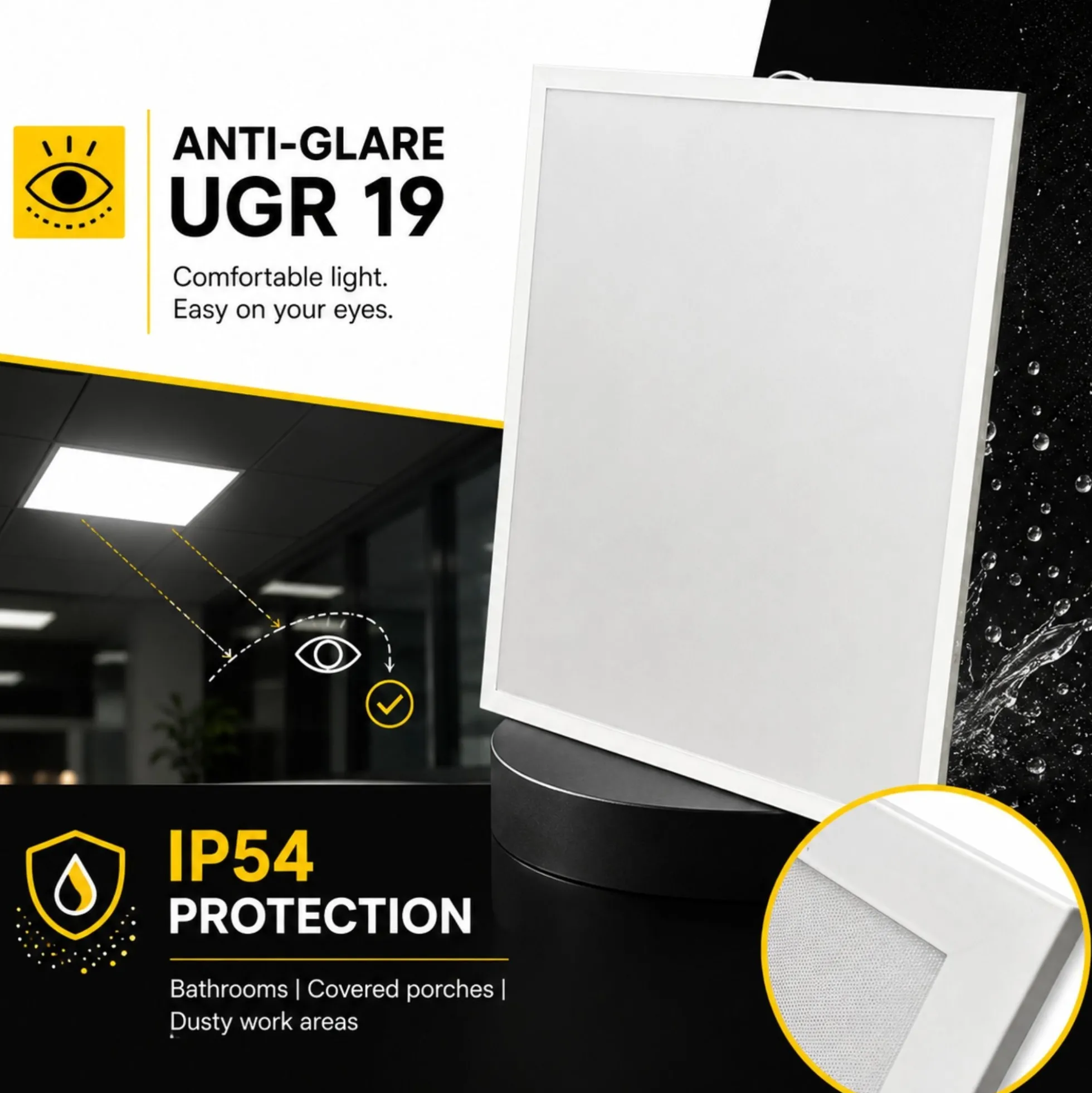 Panel LED empotrable Backlight 60x60cm - 36W - 5040lm - Driver Philips - UGR19 - IP54
