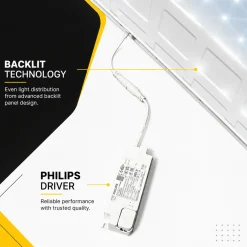 Panel LED empotrable Backlight 60x60cm - 36W - 5040lm - Driver Philips - UGR19 - IP54