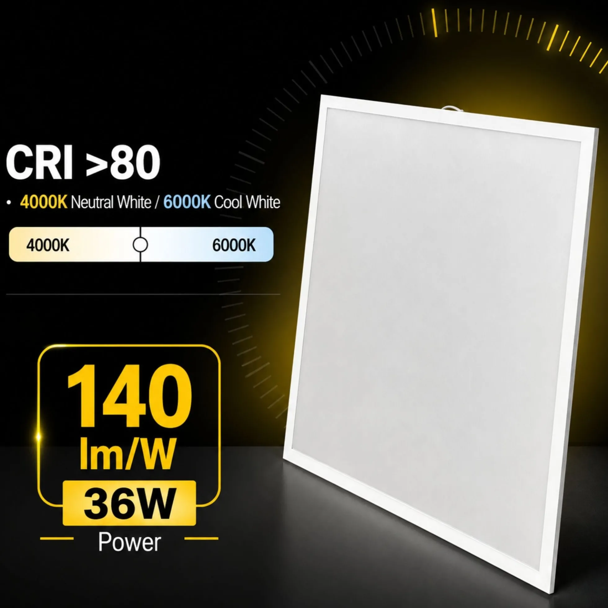 Panel LED empotrable Backlight 60x60cm - 36W - 5040lm - Driver Philips - UGR19 - IP54