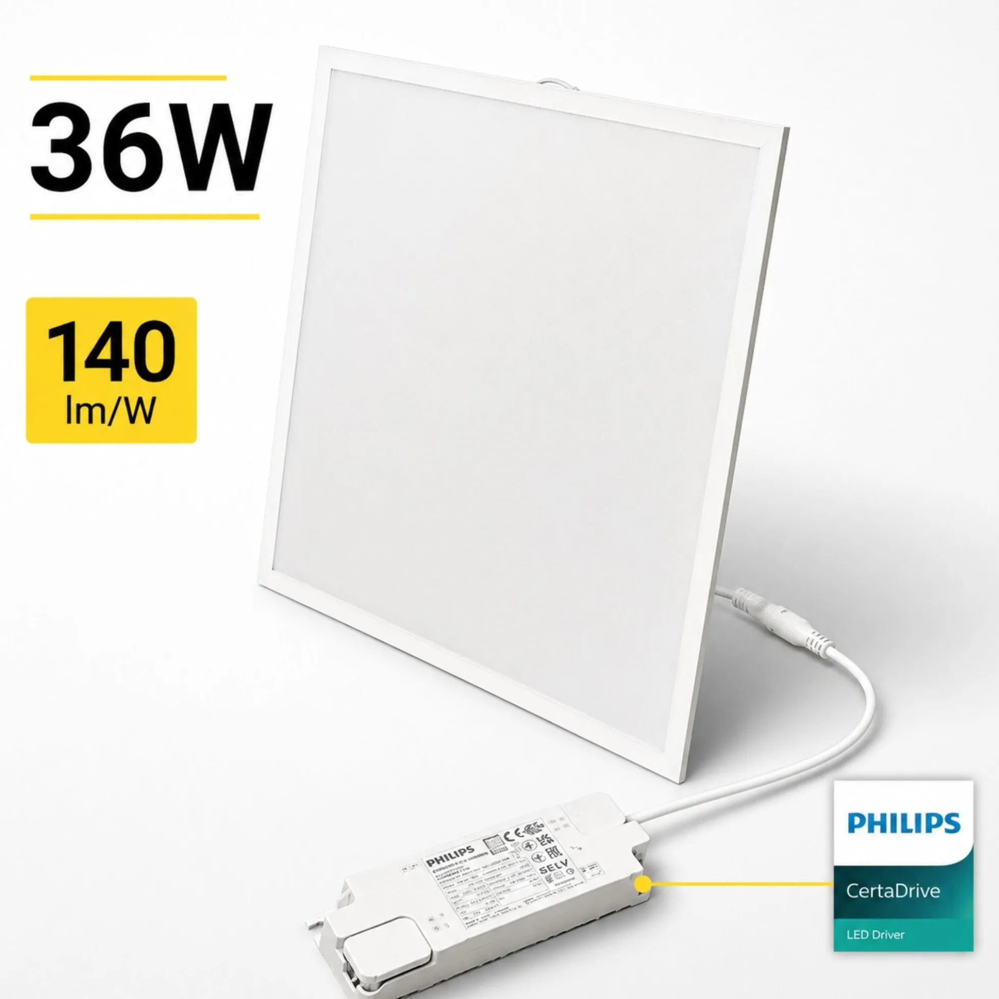 Panel LED empotrable Backlight 60x60cm - 36W - 5040lm - Driver Philips - UGR19 - IP54