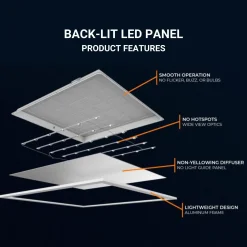 Panel LED empotrable Backlight 60x60cm - UGR18 - 36W - IP40 - Driver Philips