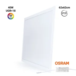 Panel LED empotrable Backlight 62x62cm - 4800lm - Driver Osram- 40W - UGR18 - IP20