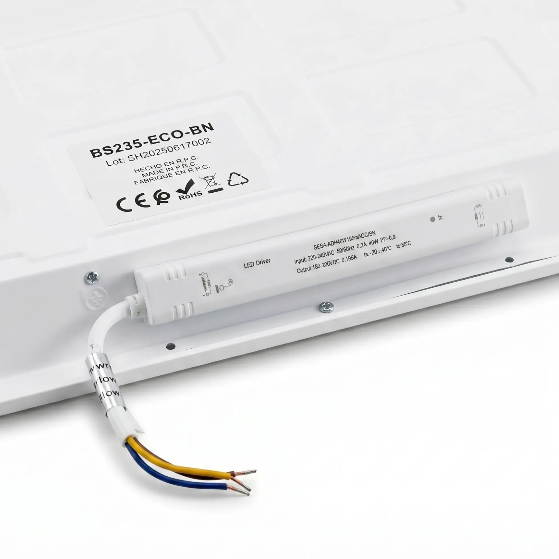 Panel LED empotrable Backlit 60x60cm - 40W - 100lm/W - Driver flicker free - UGR19 - IP40 - (Caja x1 und)