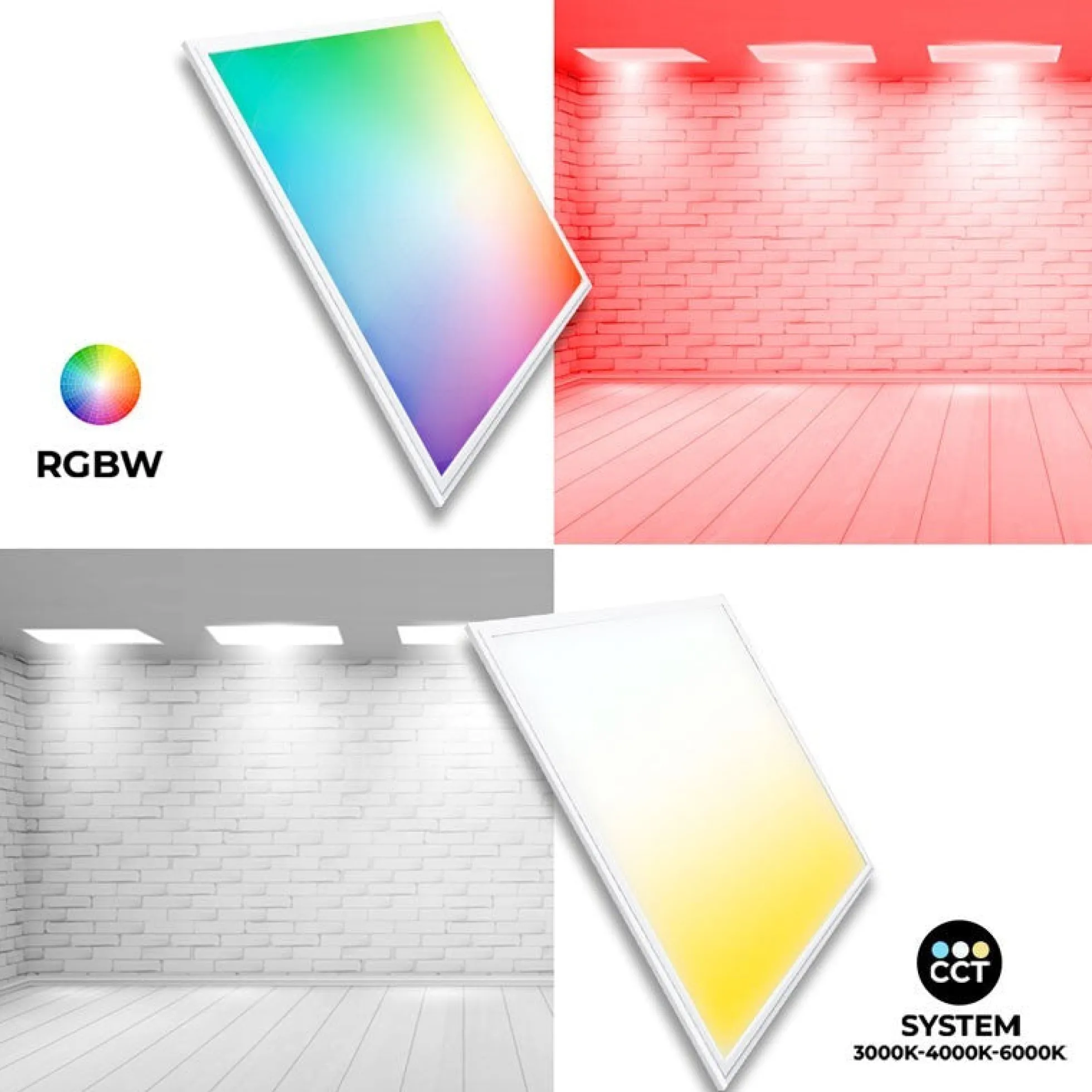 Panel LED empotrable WIFI SMART RGB / RGBW + CCT - 60x60 cm - 40W - Con KIT de montaje