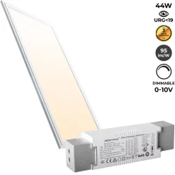 Panel LED empotrable 120X30cm - 0-10V regulable - 44W - UGR19 - IP40