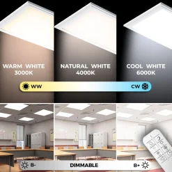 Panel LED slim CCT empotrable 60x60 cm - 40W - con KIT de montaje