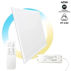 Panel LED slim CCT regulable con mando - 60x60cm - 40W
