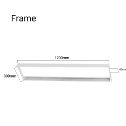 Panel LED slim de superficie 120X30 cm - Driver Philips - 44W - UGR19 - Con KIT de montaje